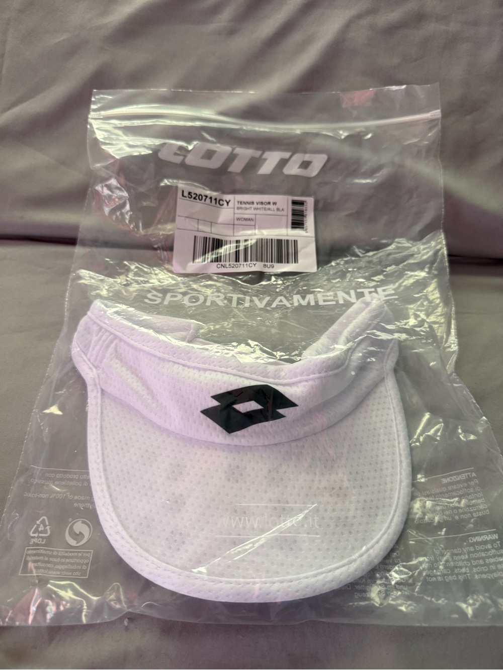 Lotto White Tennis Visor Womens One Size NWT - Picture 1 of 2